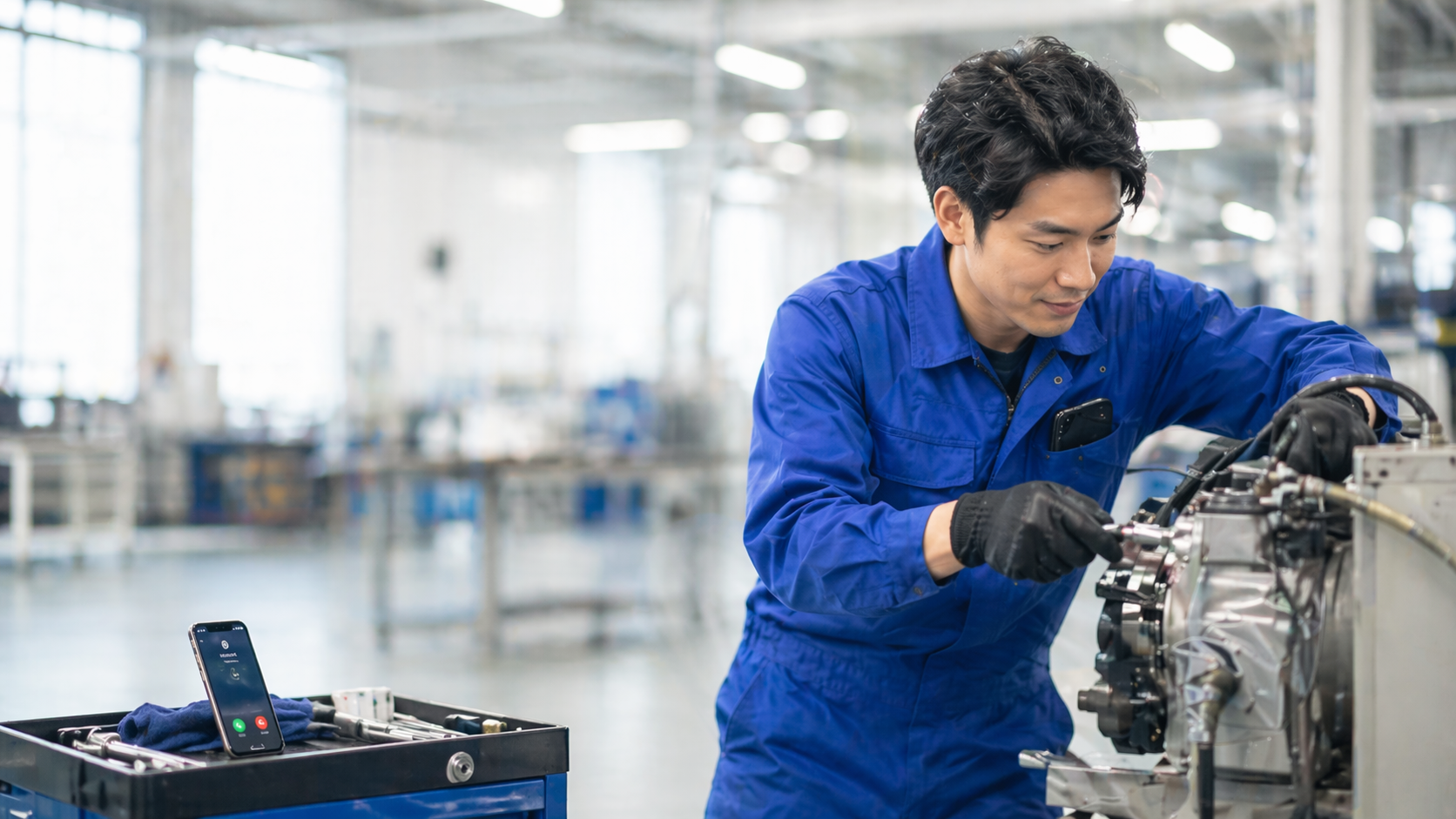 作業中でも電話の内容がLINEで届く